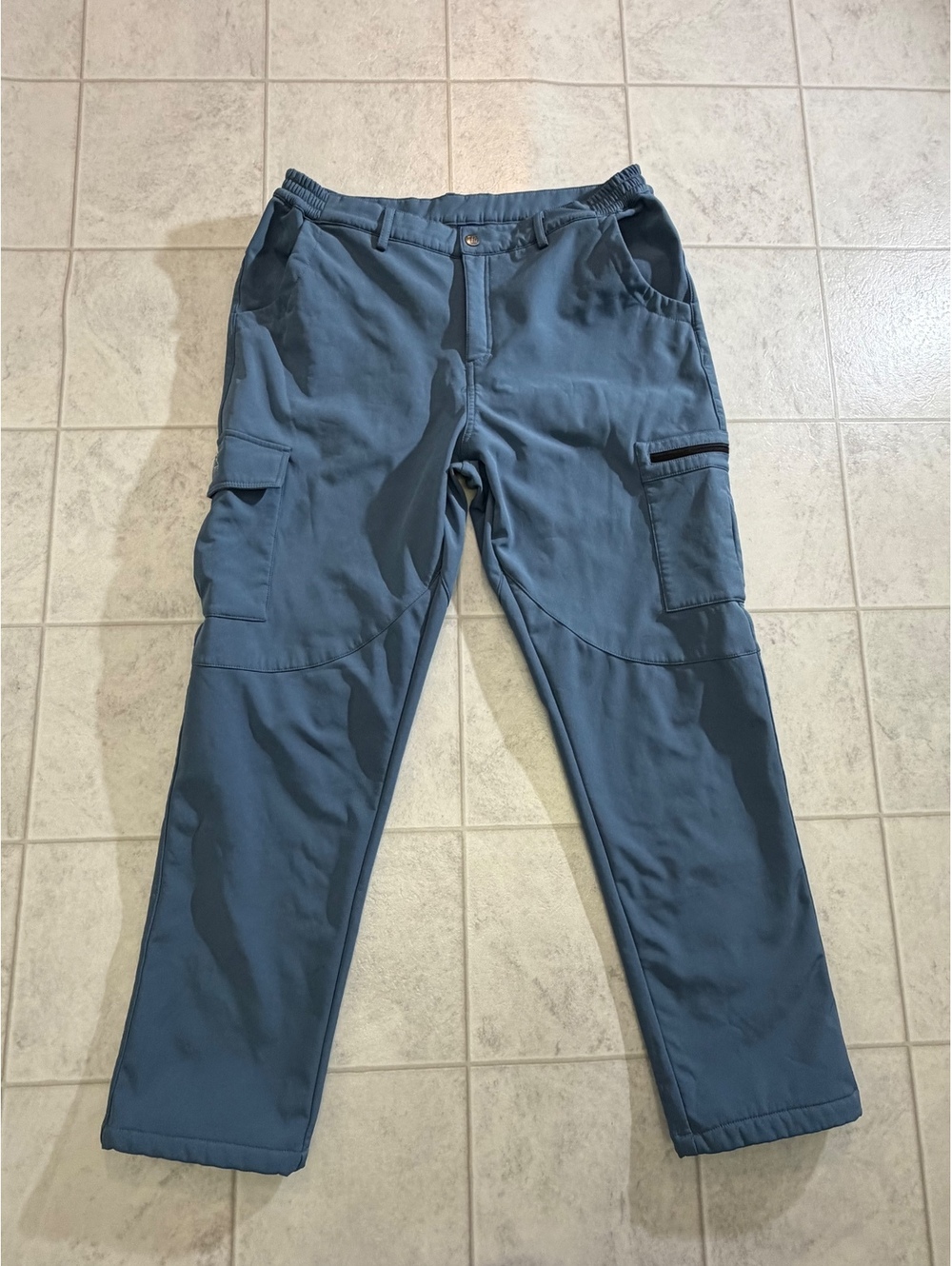 Outdoorsports Men's XL Blue Cargo Pants with Multiple Pockets